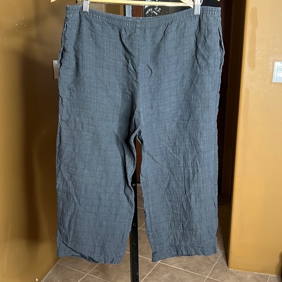 Eileen Fisher Petites Washable Stretch Crepe Straight Gray Pant Size PL - Picture 2 of 6